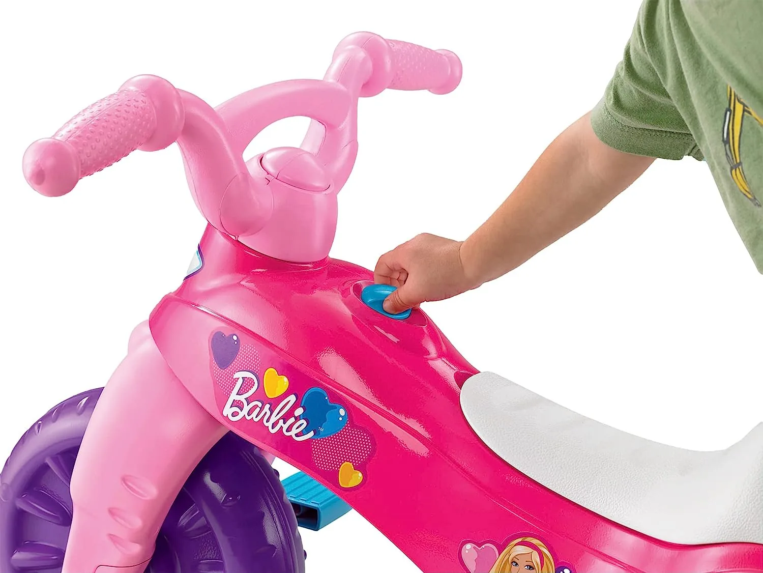 Fisher Price Barbie Toddler Tricycle With Handlebar Grips and Storage - Image 3