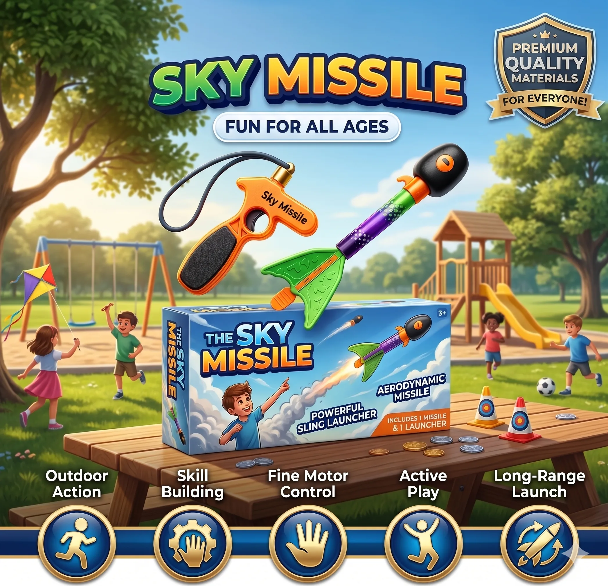 Flying Sky Missiles With Light And Whistling Sound