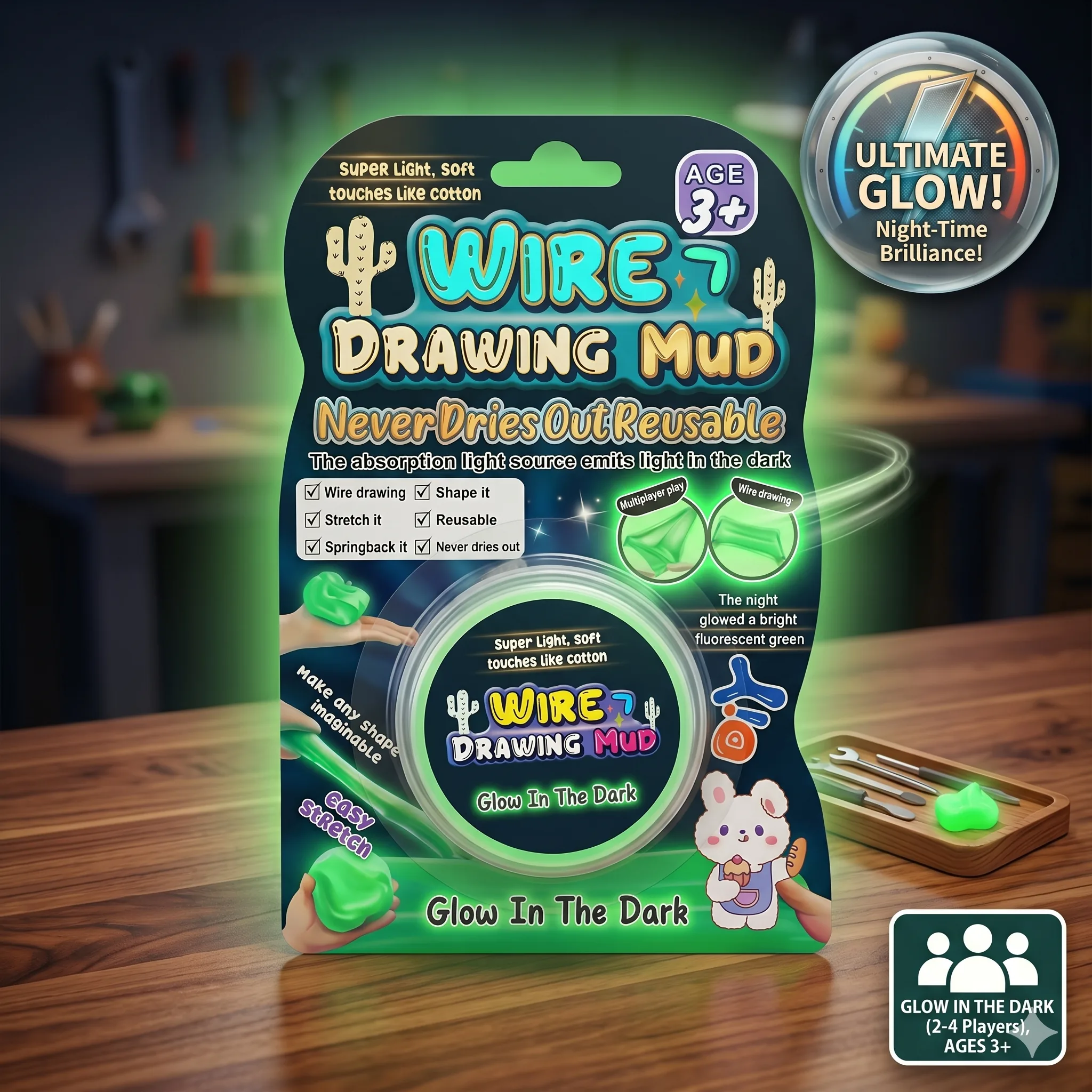 DIY Glow In the Dark Wire Drawing Mud Putty - Image 2