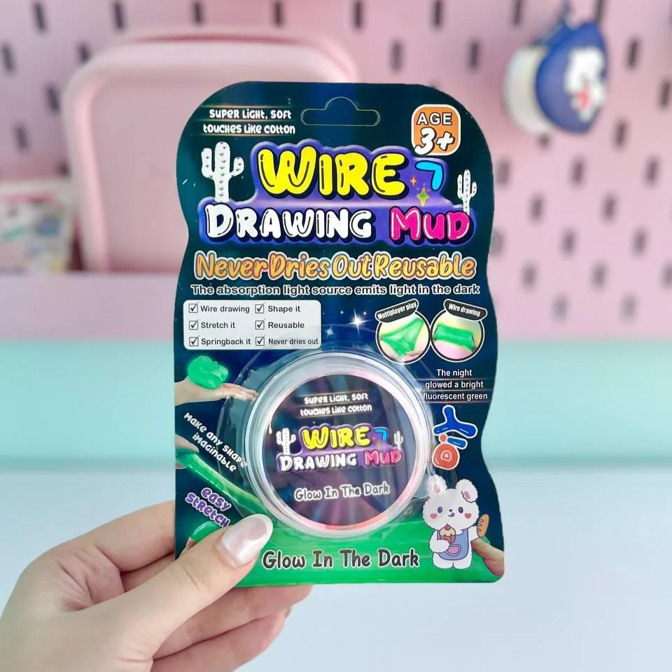 DIY Glow In the Dark Wire Drawing Mud Putty - Image 3