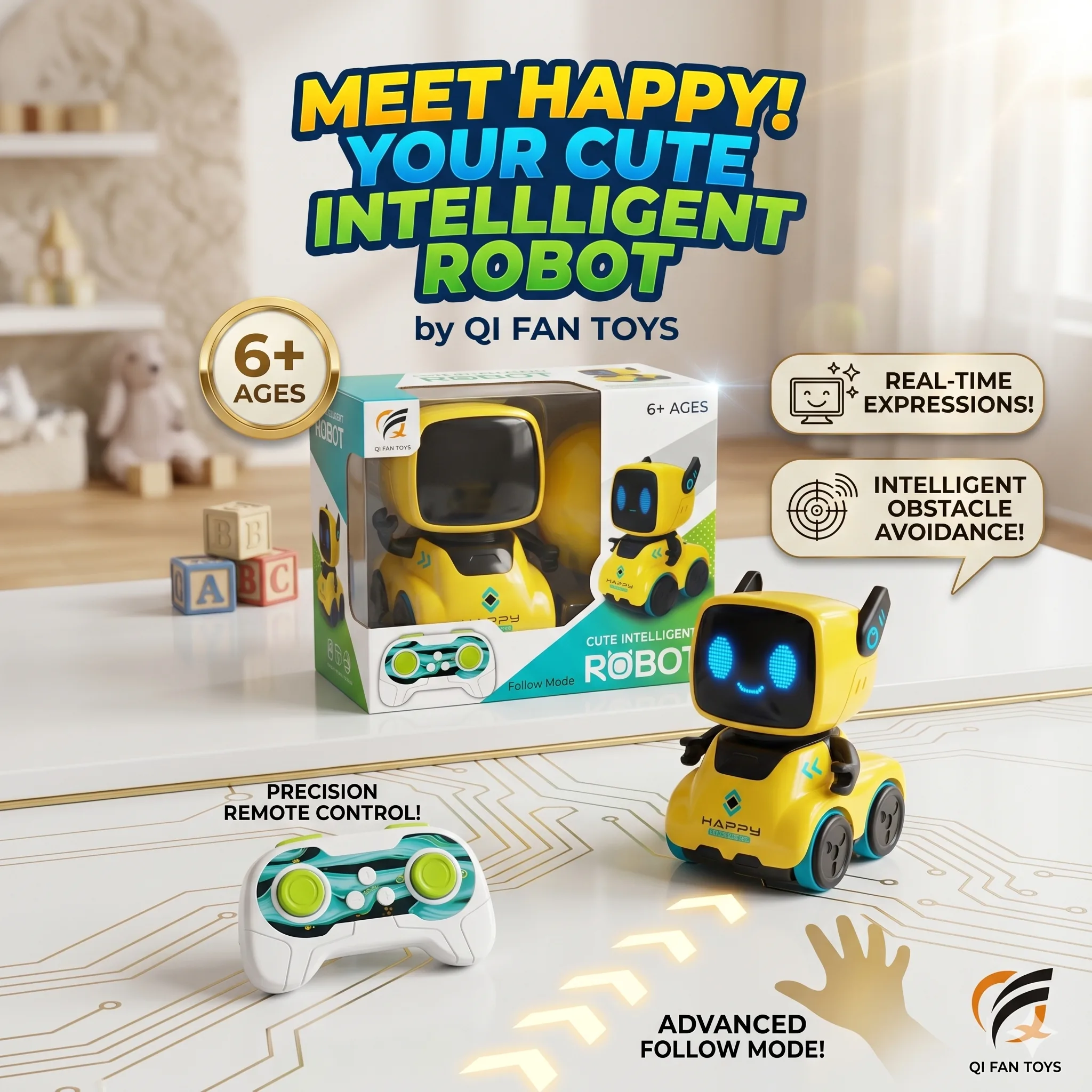 Following Cute Intelligent Robot LED Expressions Obstacle Avoidance & Follow Mode - Image 3