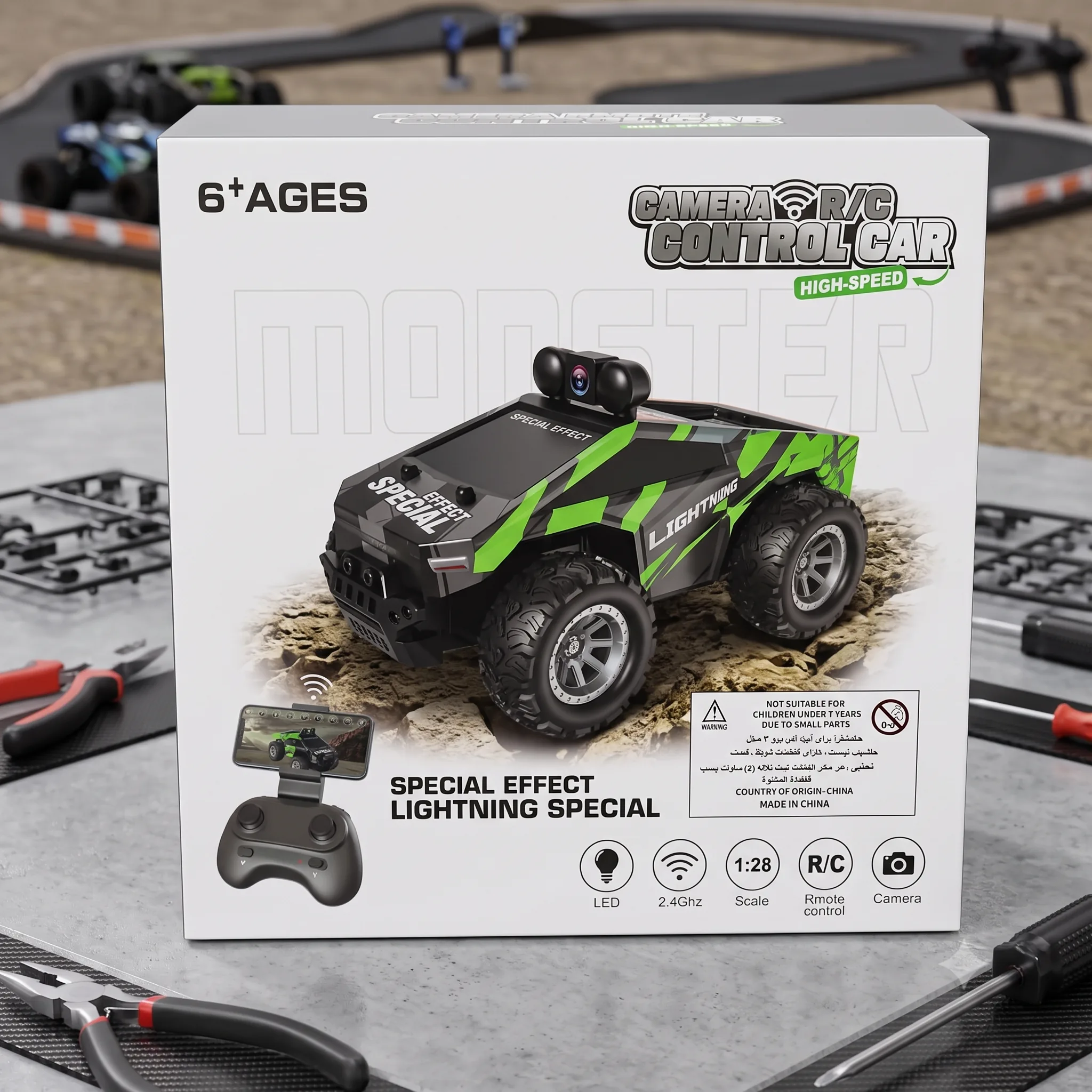 High-Speed Lightning Remote Control Camera Car - Image 2