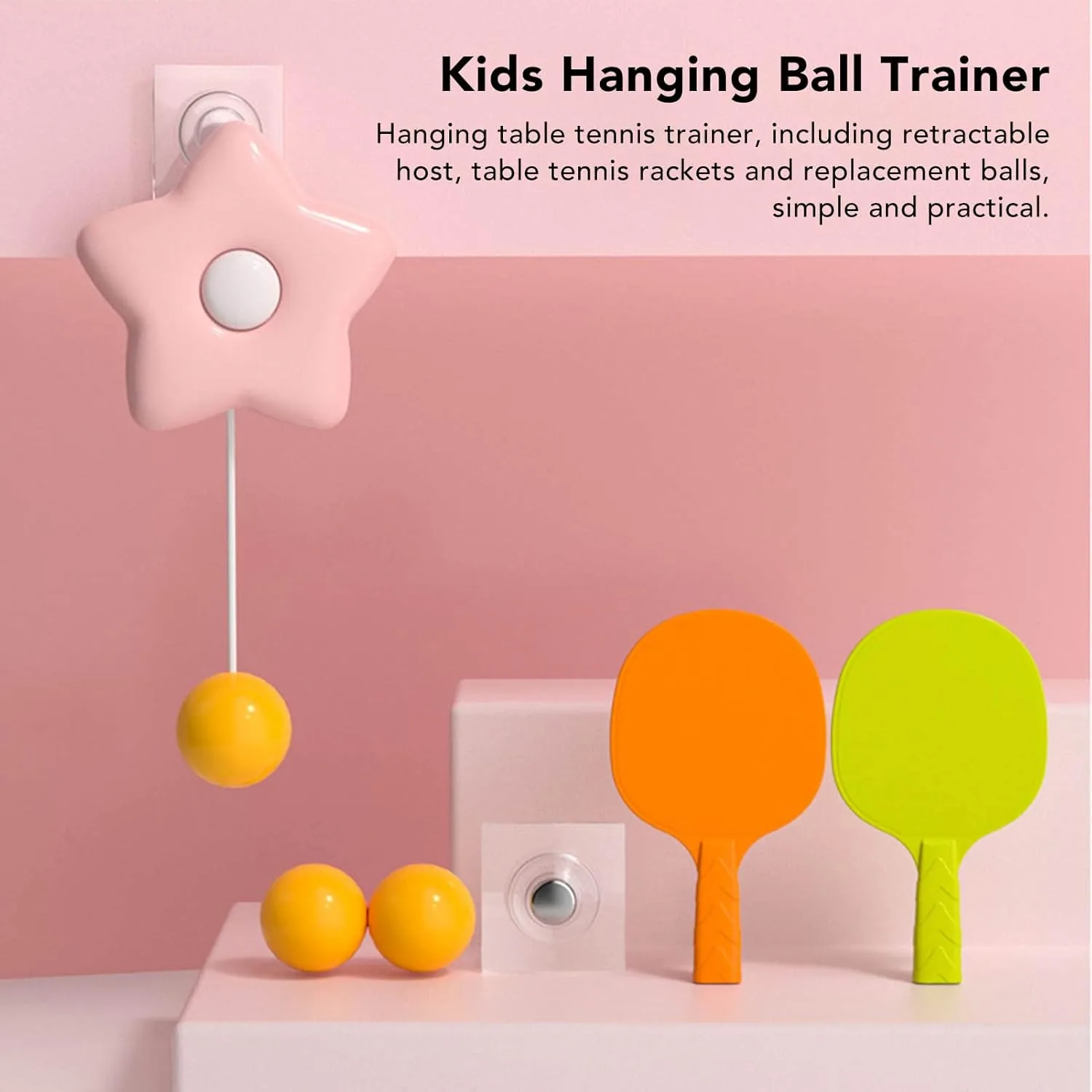 Indoor Hanging Table Tennis Trainer Set - Image 11