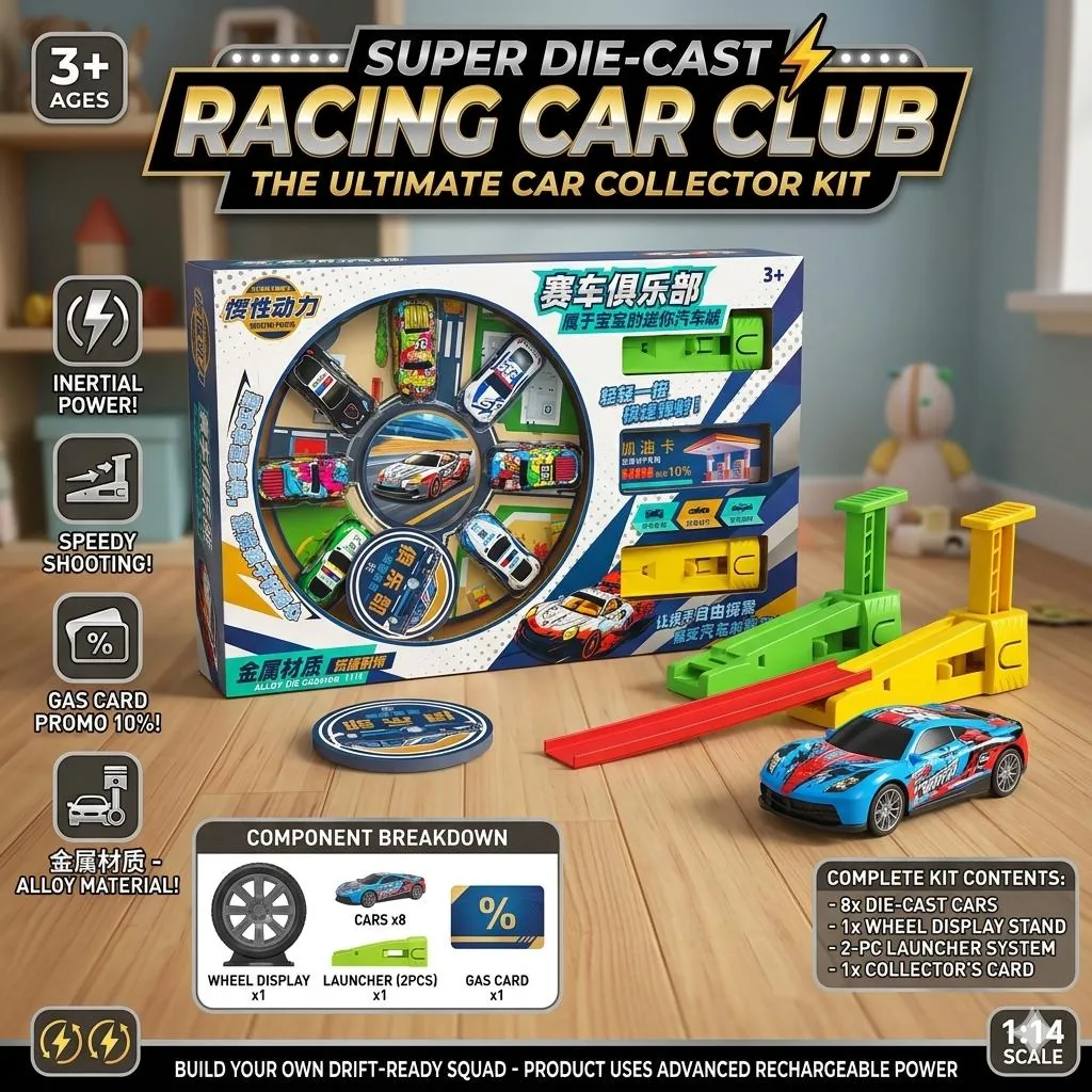 Inertial Power Alloy Die-Cast Cars with Launcher - Image 2