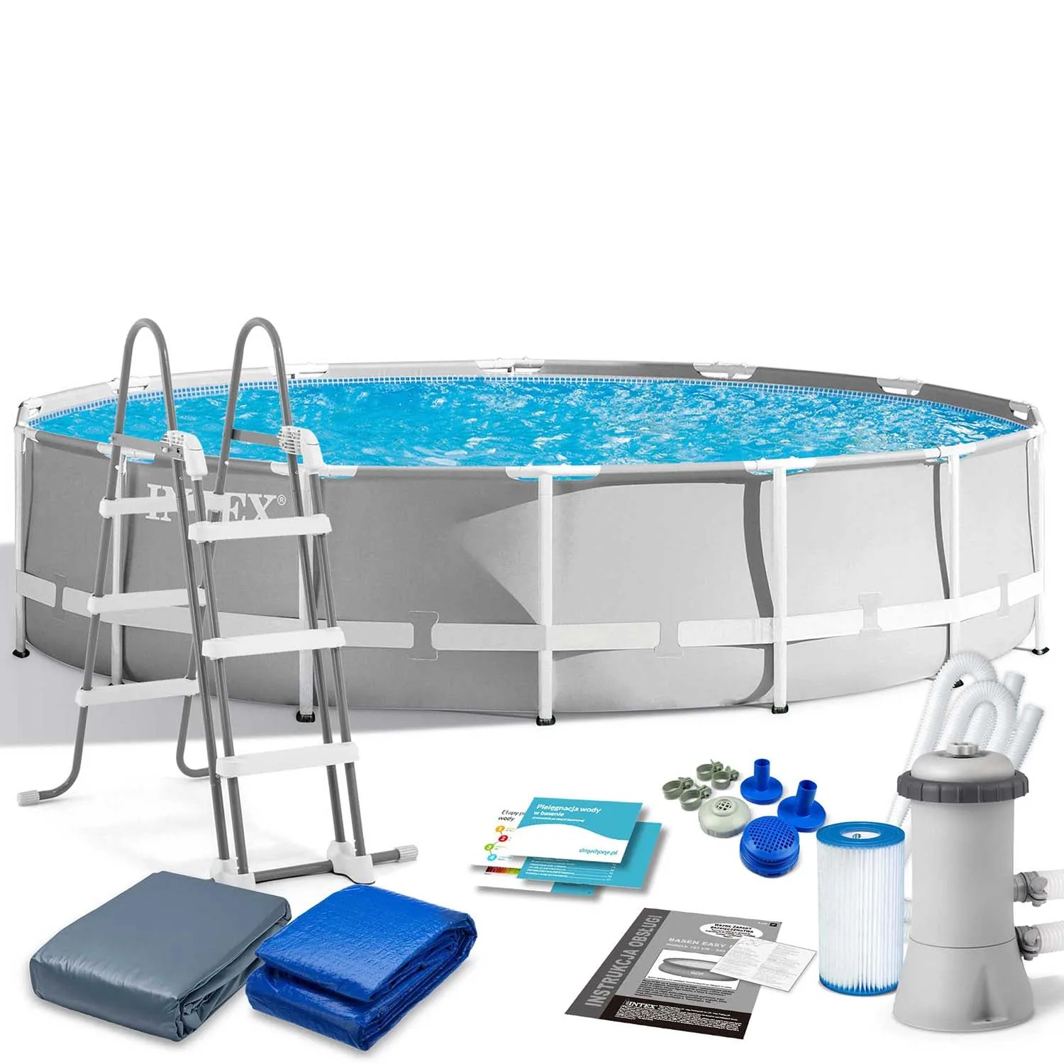 Intex Above Ground Pool 14ft Grey Prism Round Frame