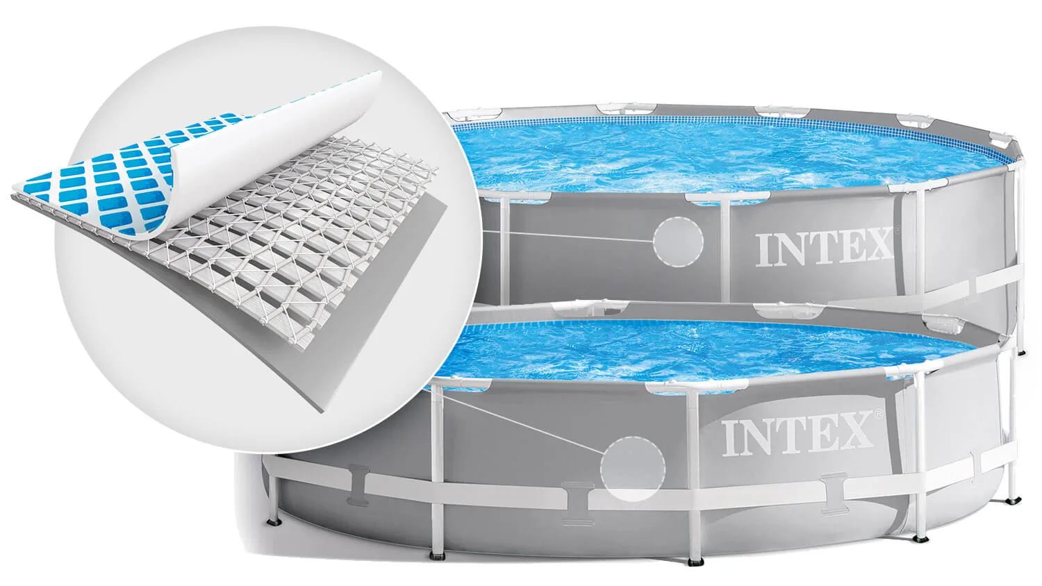 Intex Above Ground Pool 14ft Grey Prism Round Frame - Image 2