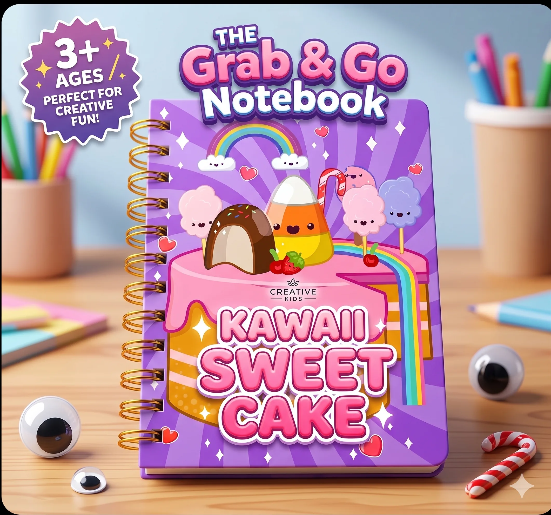 Kawaii Candy Cake Spiral Notebook - Image 2
