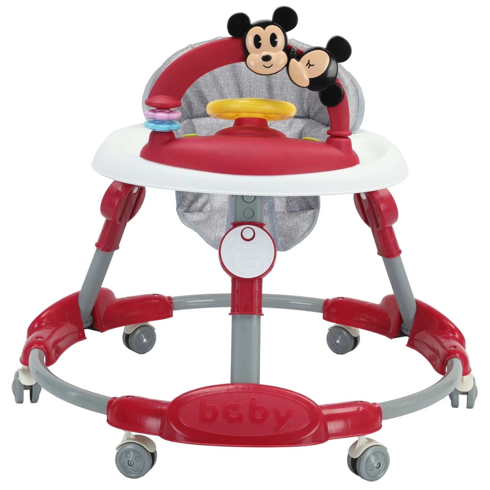 Kids Walker with Fiber Trey, Mickey Round Baby Walker Foldable - Image 3