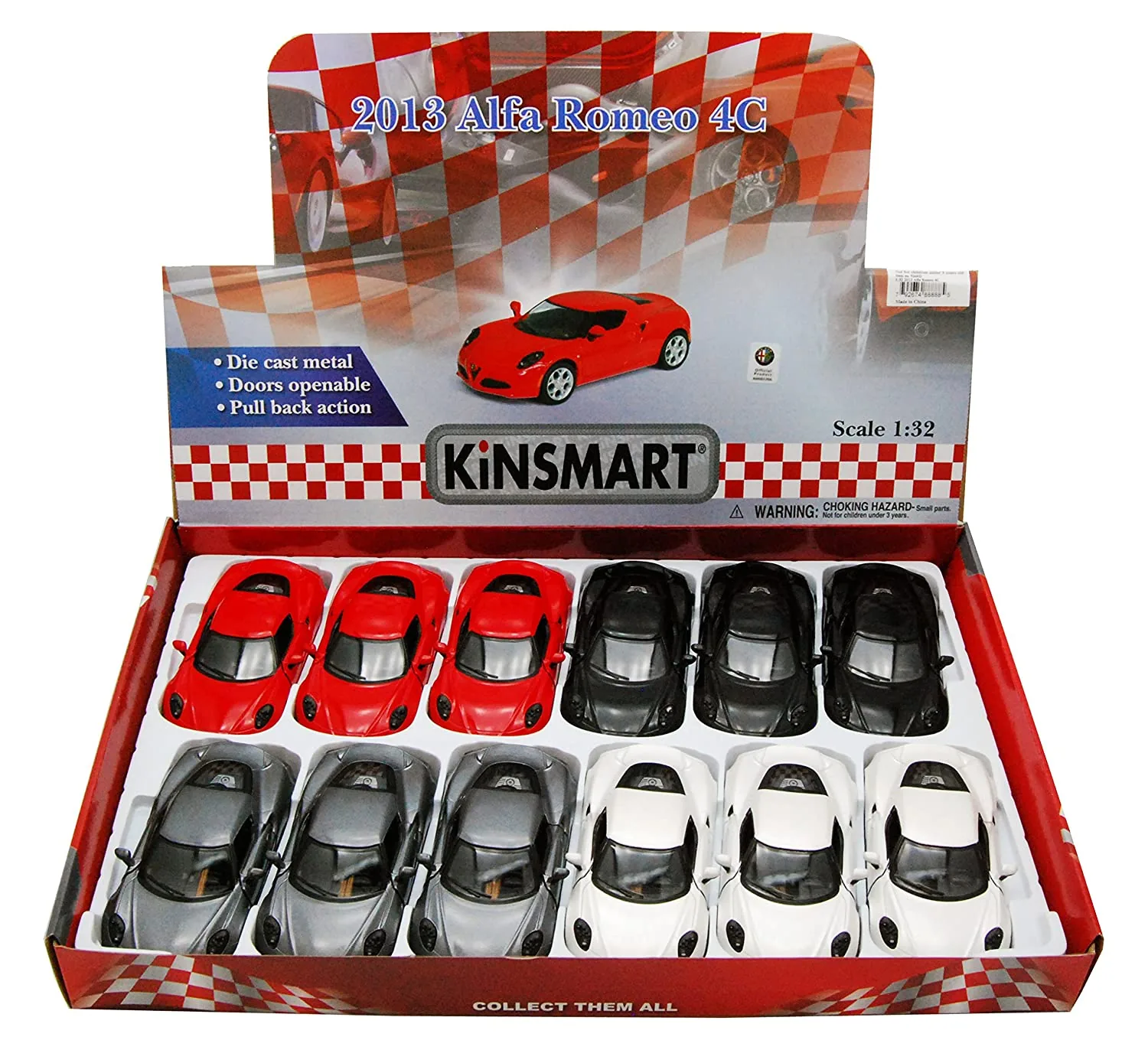 Kinsmart 2013 Alfa Romeo 4C Diecast Model Car - Image 3
