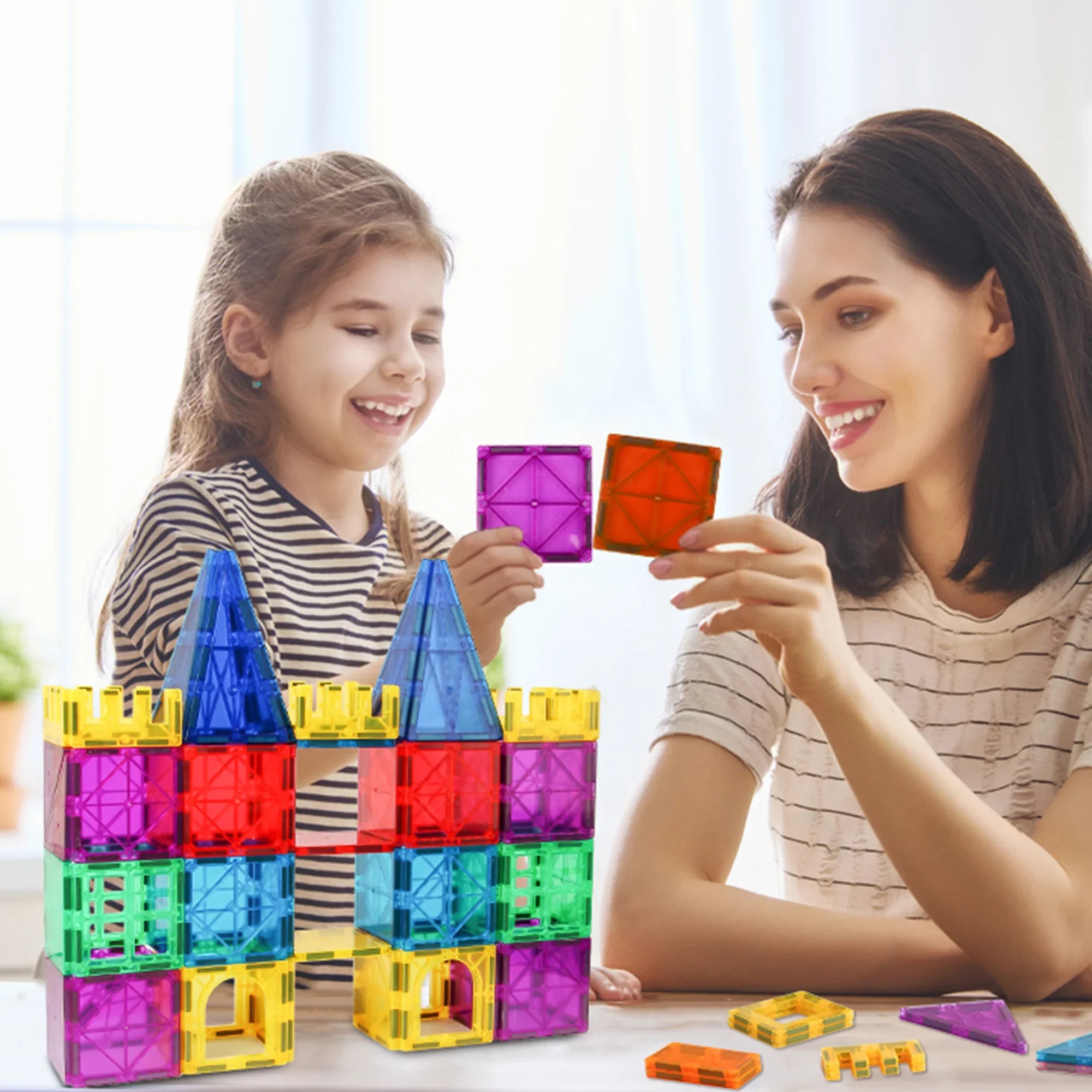 Magnetic Building Puzzle Block Tiles 56 PCS - Image 2