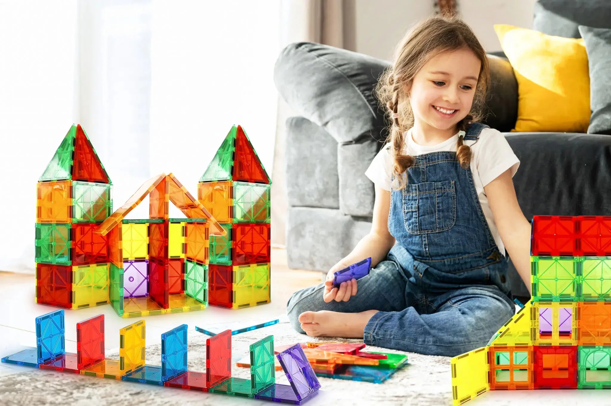 Magnetic Building Puzzle Block Tiles 56 PCS - Image 3