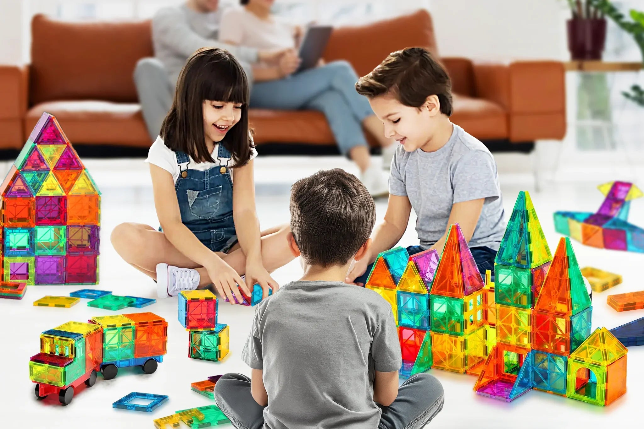 Magnetic Building Puzzle Block Tiles 56 PCS - Image 4