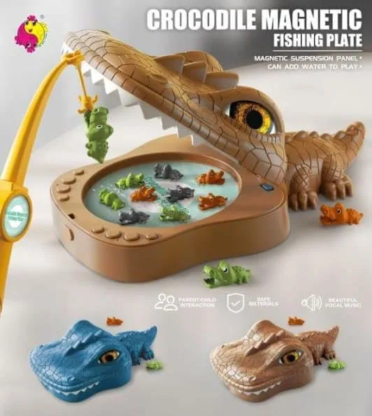 Magnetic Crocodile Fishing Game With Lights & Sound - Image 2