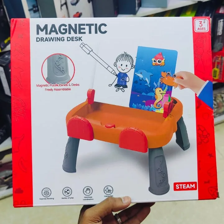 Magnetic Learning Activity Drawing Table for Kids - Image 3