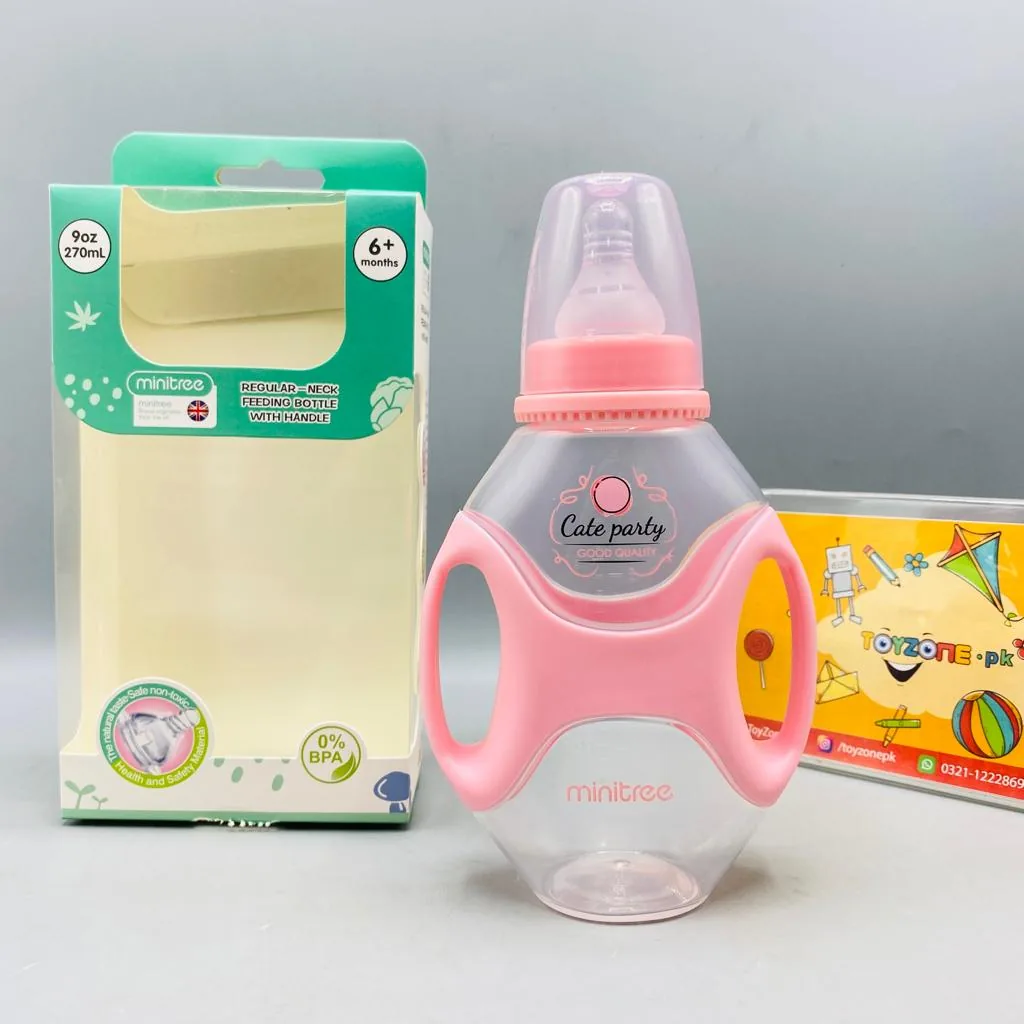 Minitree Baby Feeding Bottle With Handle 270ml - Image 3