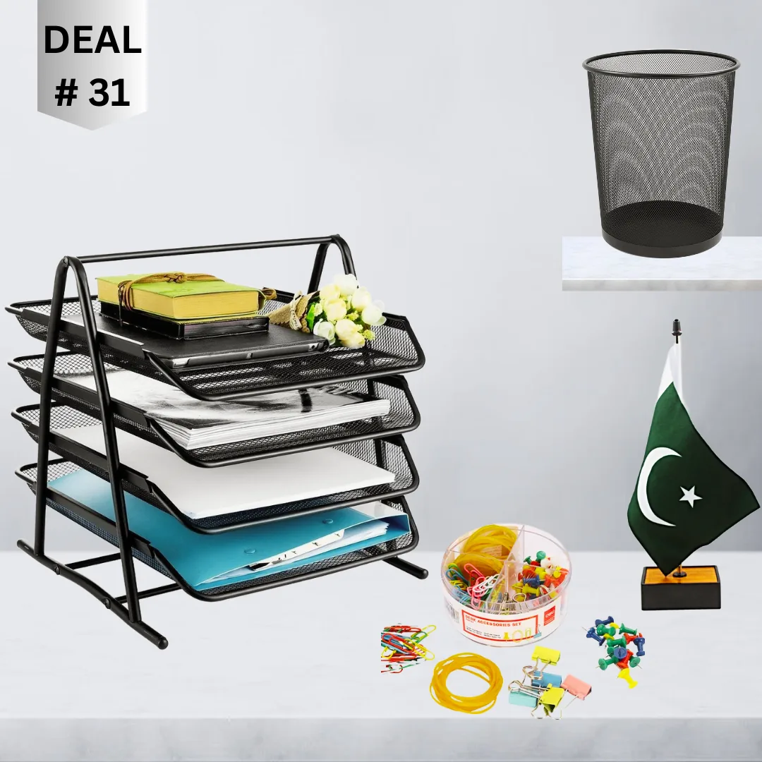 Office Desk Accessories Set Deal ( Pack of 4 )