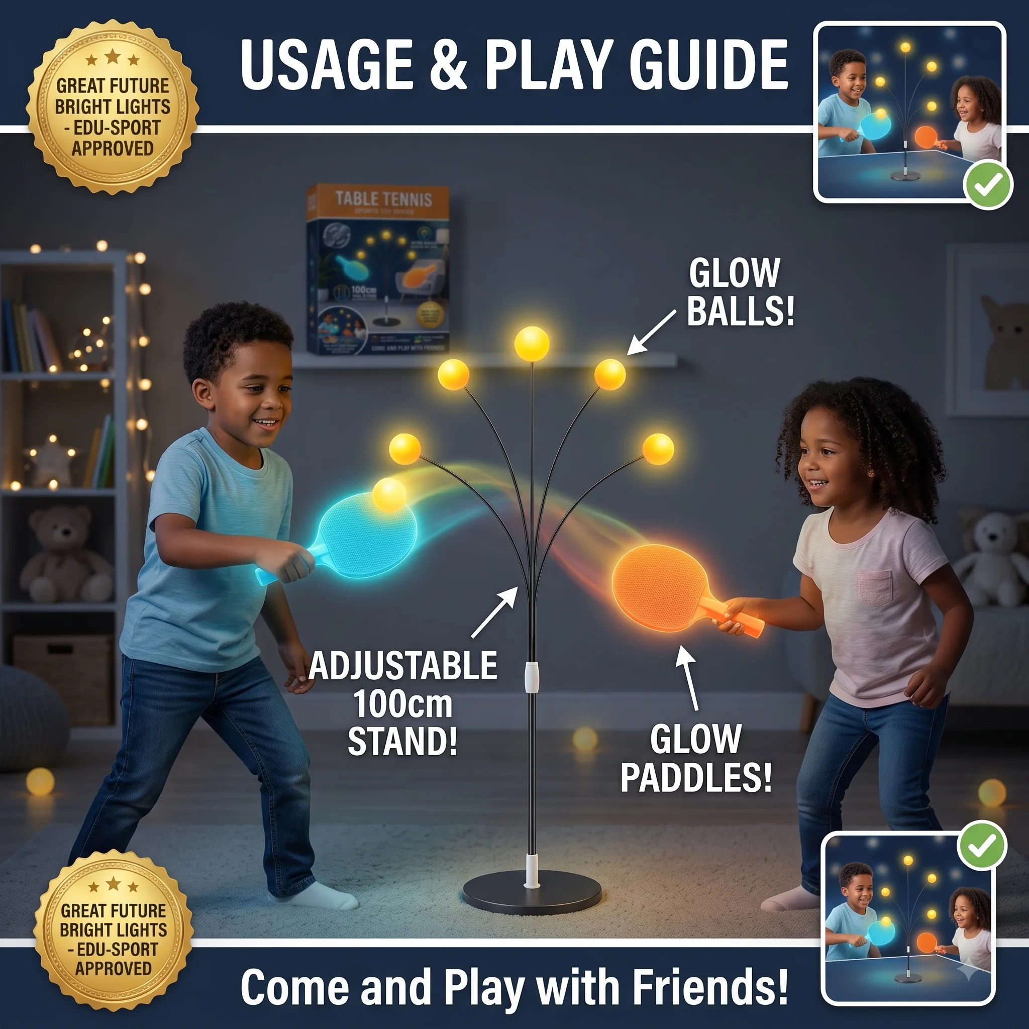 Ping Pong Trainer Table Tennis With Light
