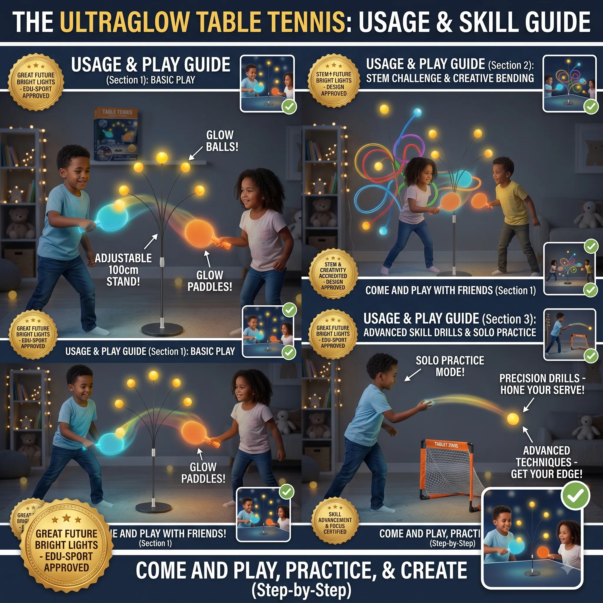 Ping Pong Trainer Table Tennis With Light - Image 2