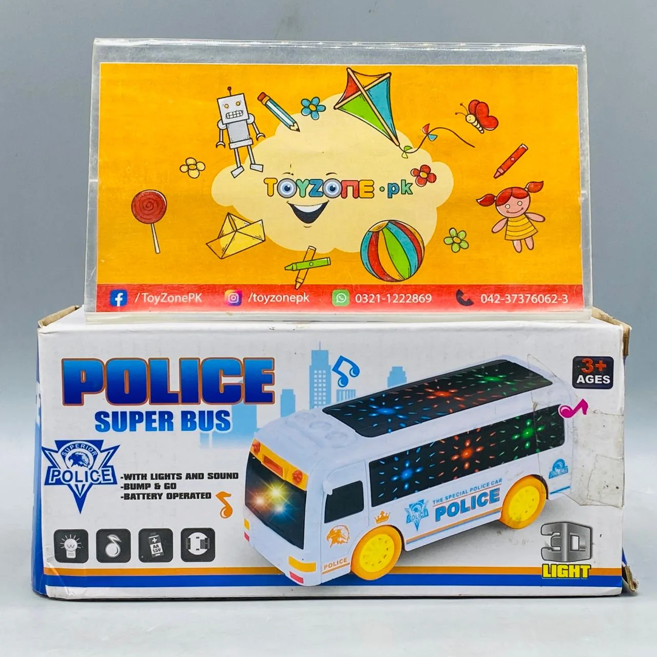 Police Bus Toy with 3D Lighting and Sound - Image 3