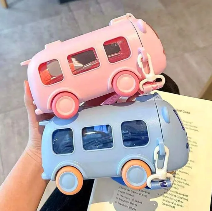 Portable Bus Water Bottle With Silicone Straw - Image 8