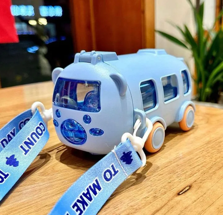 Portable Bus Water Bottle With Silicone Straw - Image 9