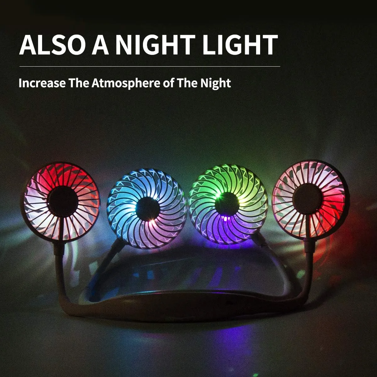 Portable Hanging Neck Fan With Light