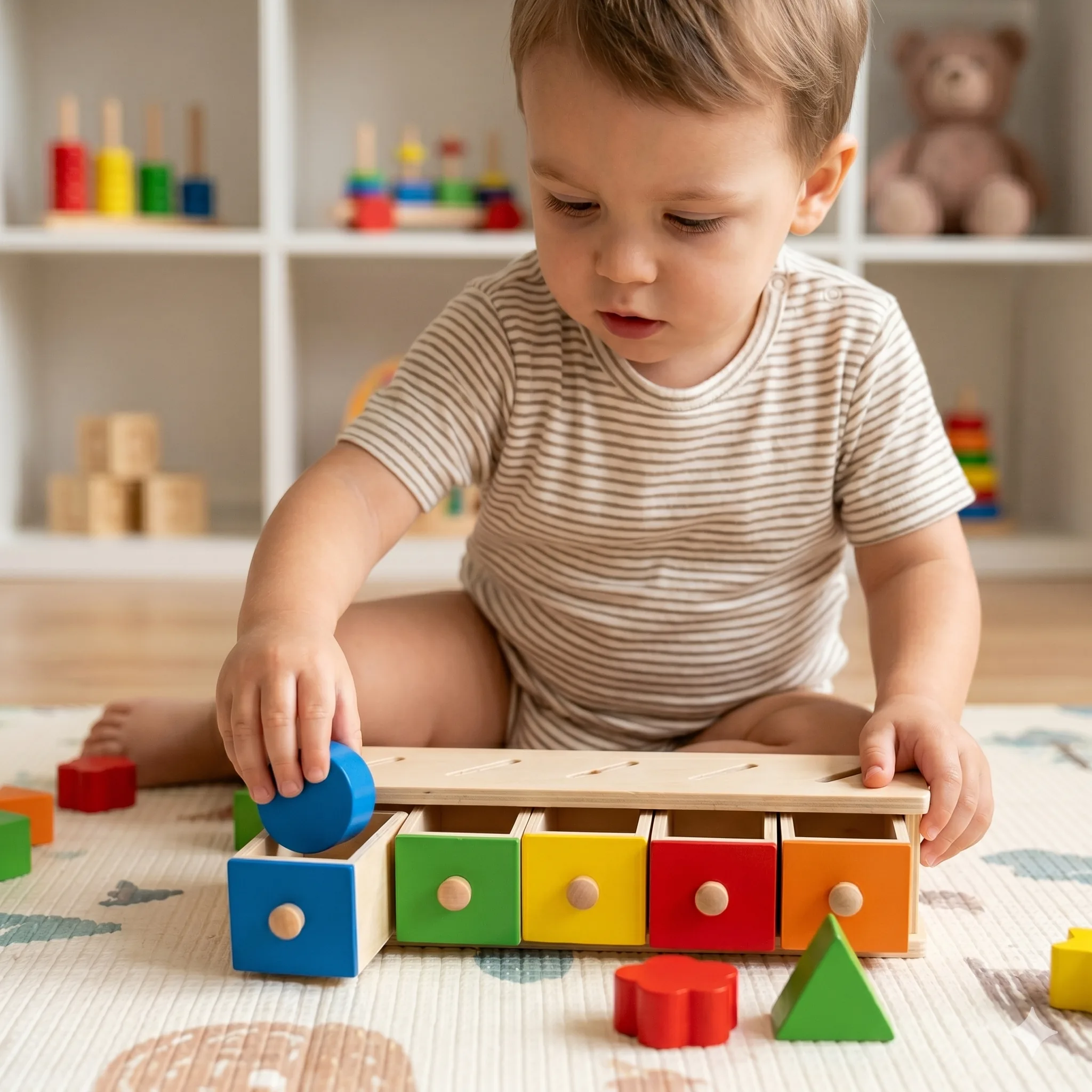Premium Wooden Color & Shape Sorting Box – Early Educational Learning & Geometry Toy - Image 2