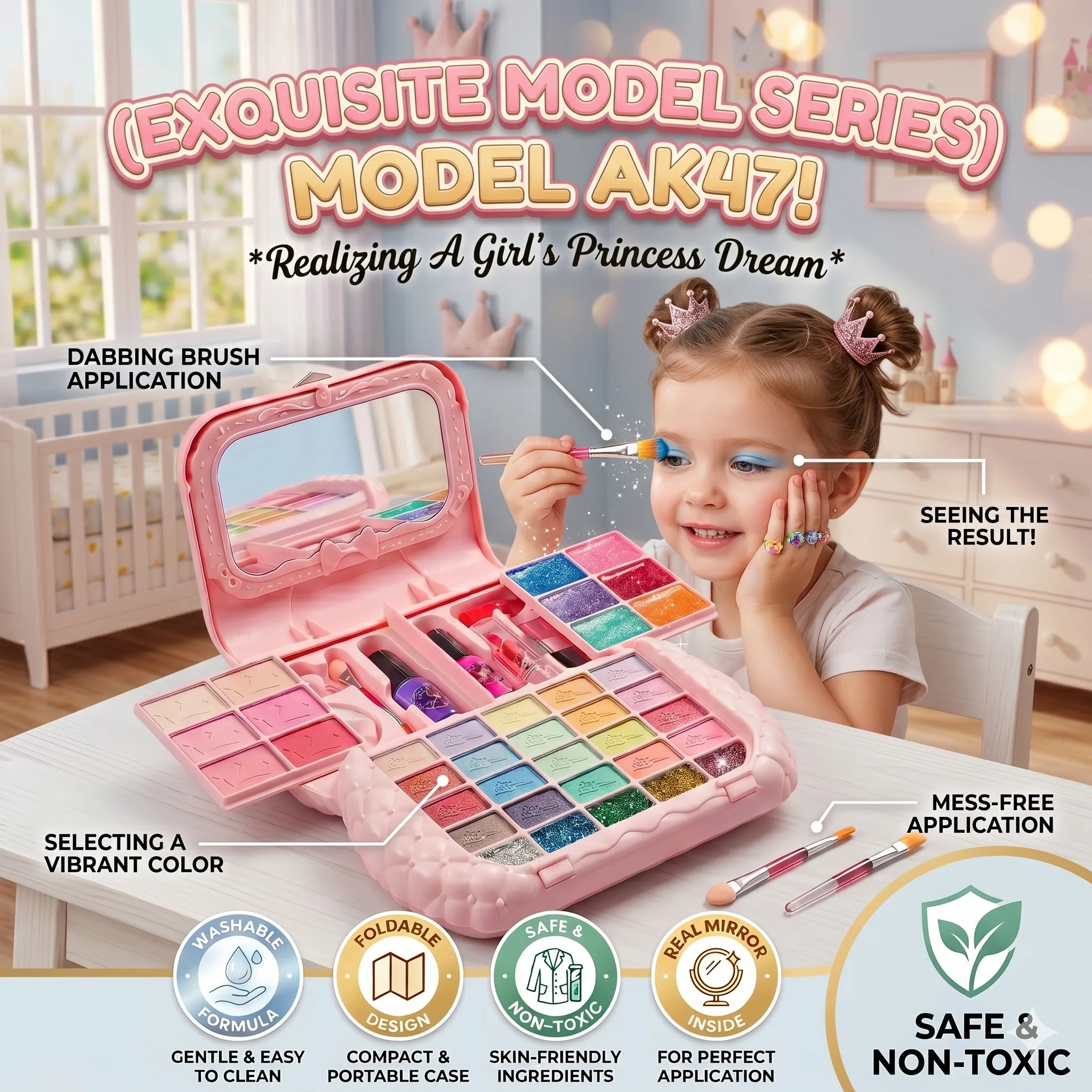 Princess Dreams Girls Beauty Makeup Kit - Image 3