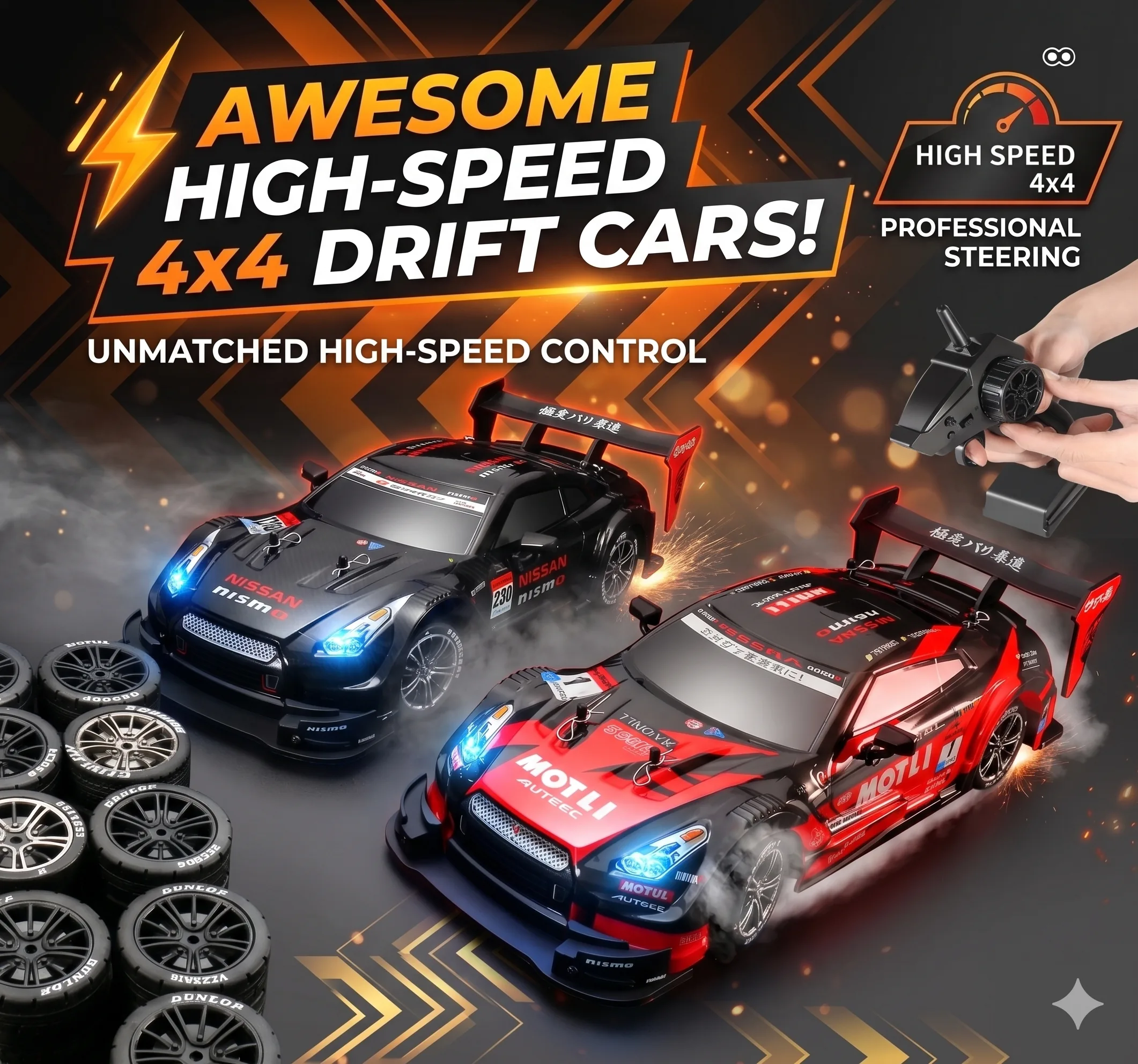 Remote Control Nissan Nismo GT-R High Speed Drift Racing Car - Image 3