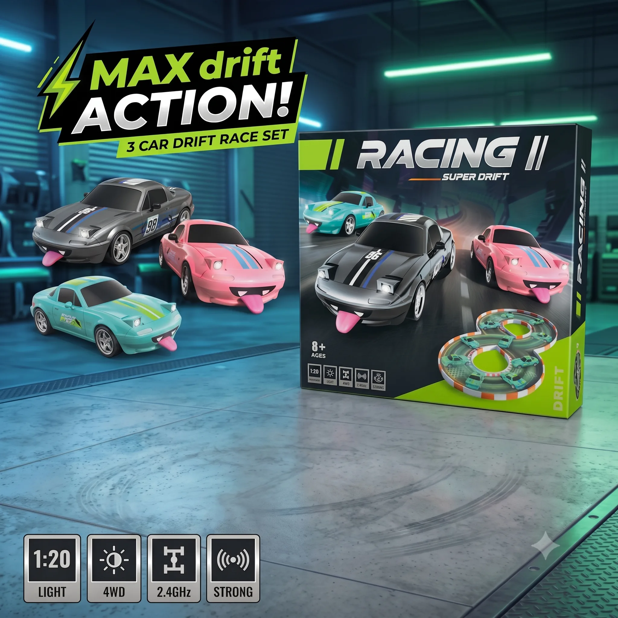 Remote Control Max Drift Racing Super Car With Light - Image 2