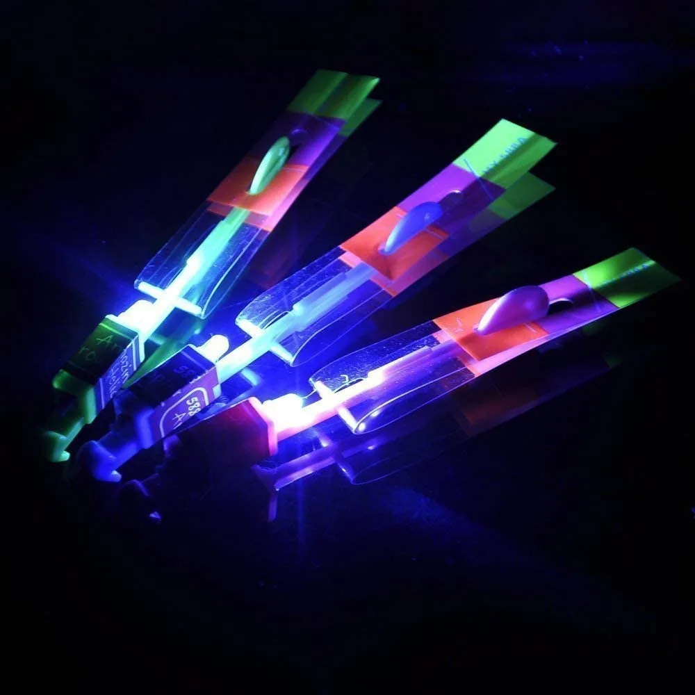 Slingshot Flying Copter With LED Lights Pack of 10