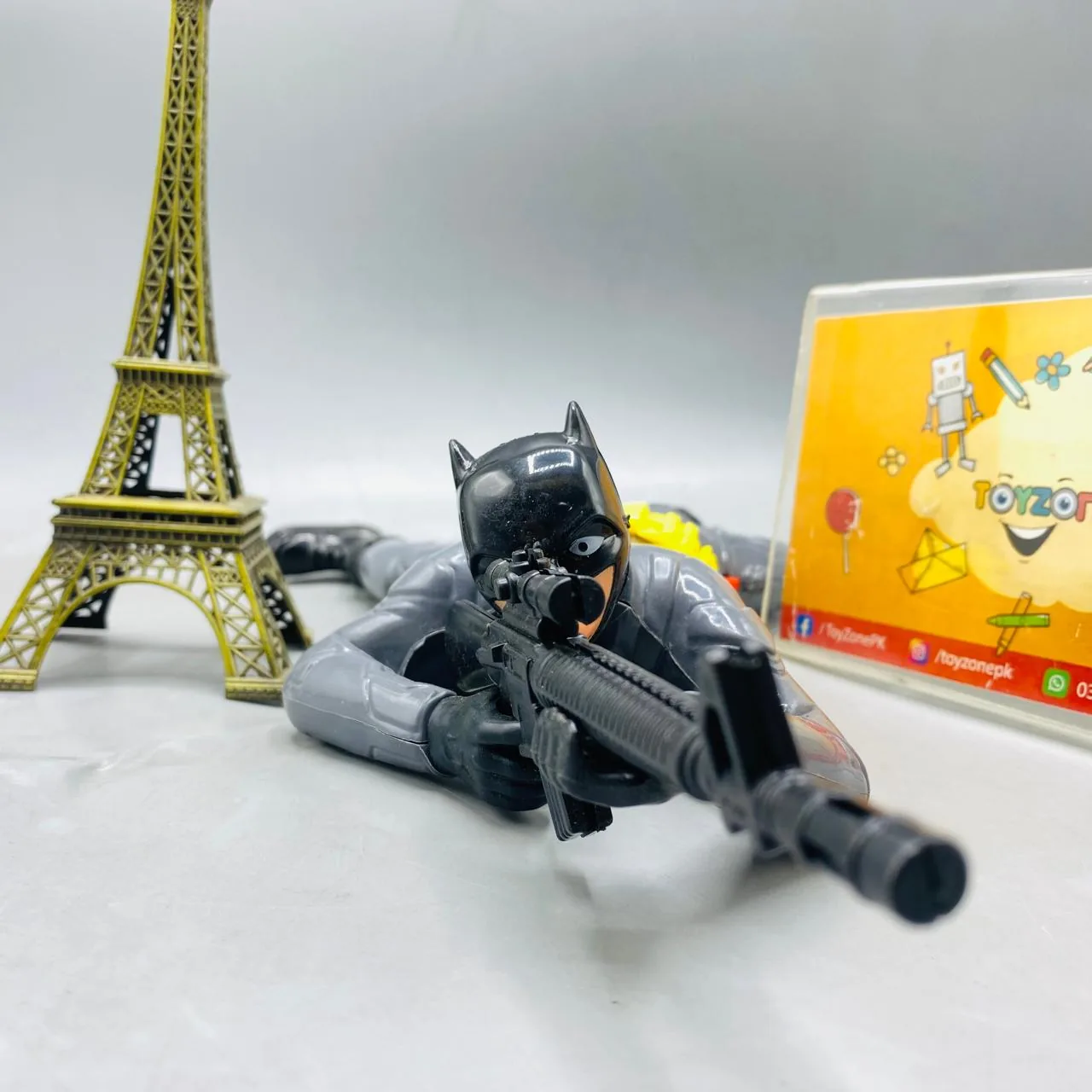 Tactical Batman Action Figure - Crawling Sniper Pose with Rifle - Image 2