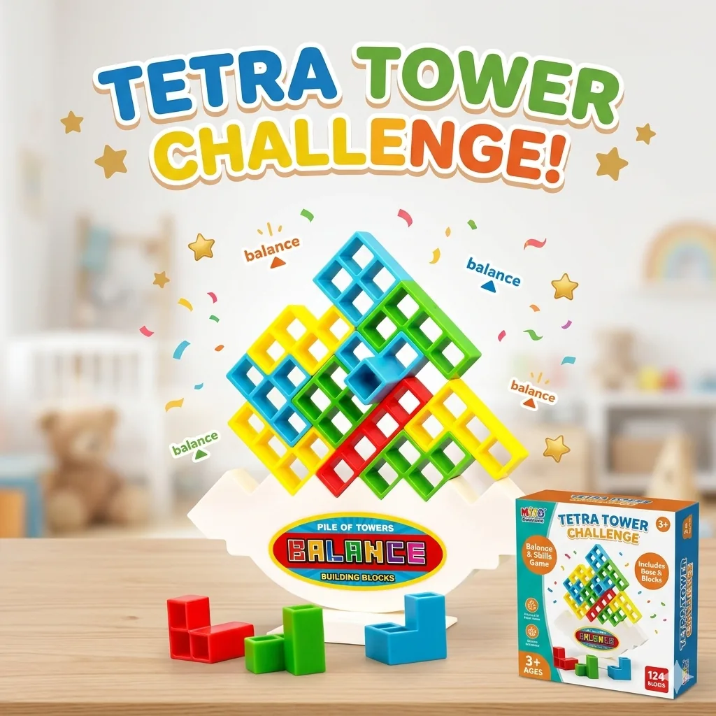 Mini Tetra Tower Balancing Stacking Building Blocks - Image 2