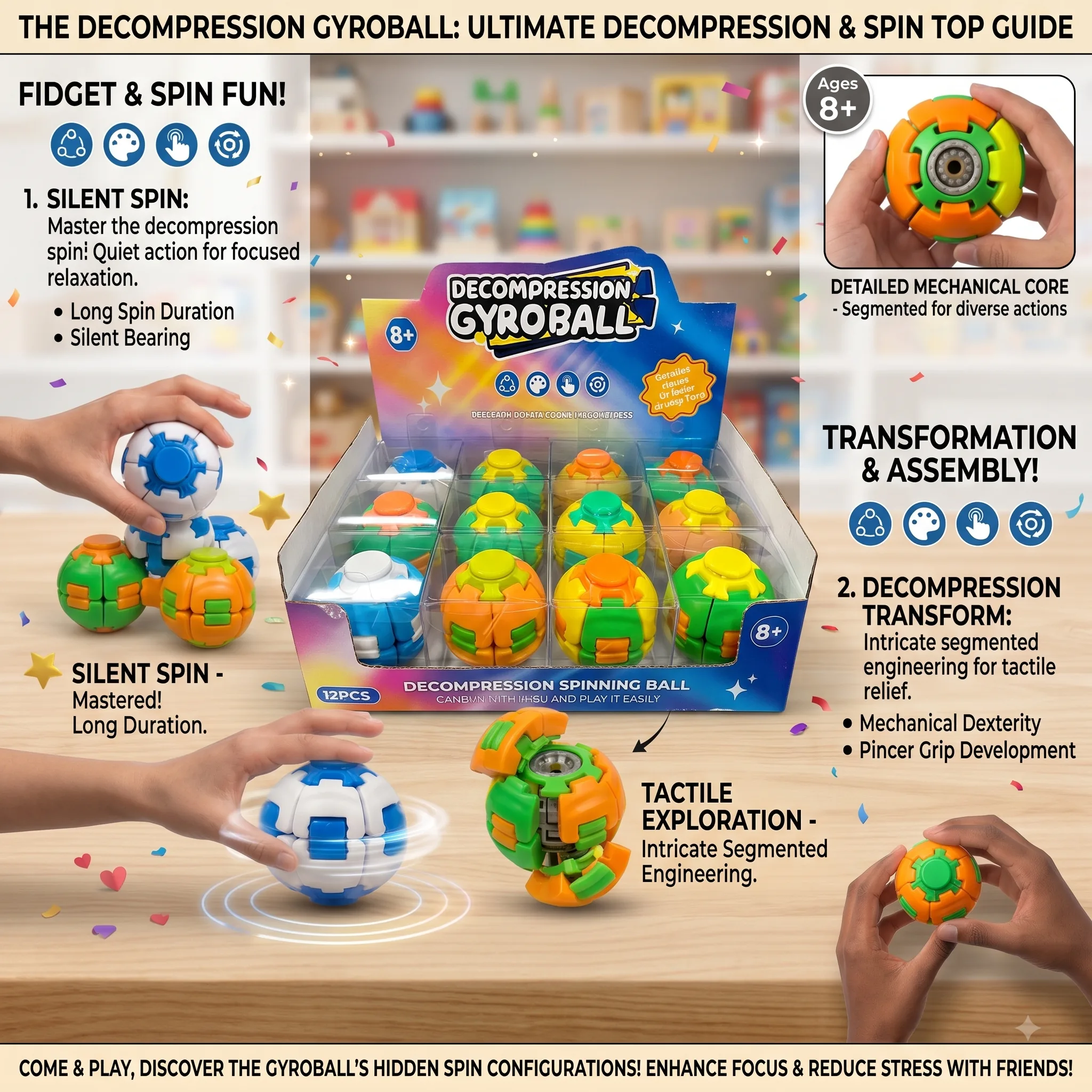 Top Spin Gyroball Spinning Ball Toys (1 Pcs) - Image 2