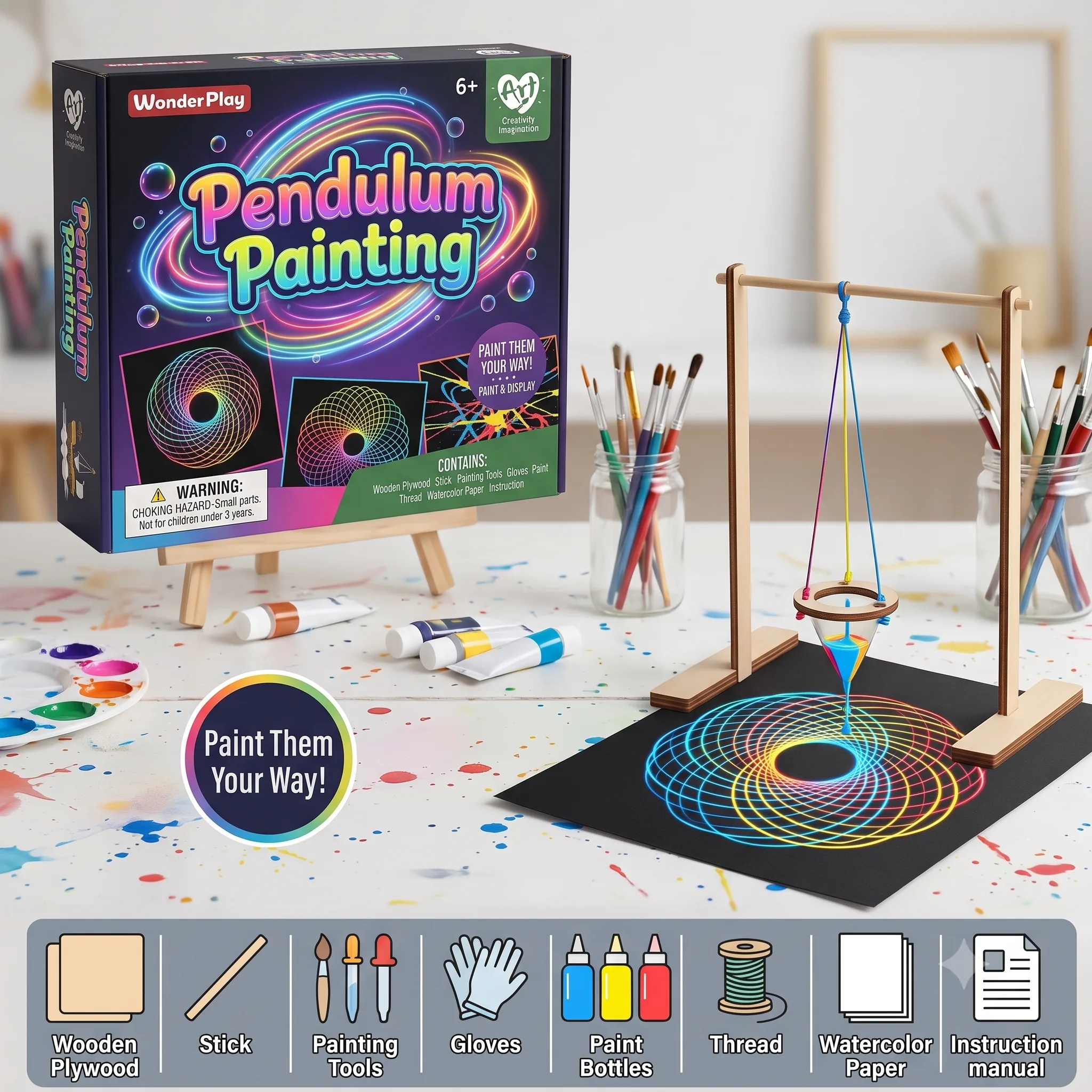 WonderPlay Art Pendulum Painting Kit – Creativity & Imagination - Image 2