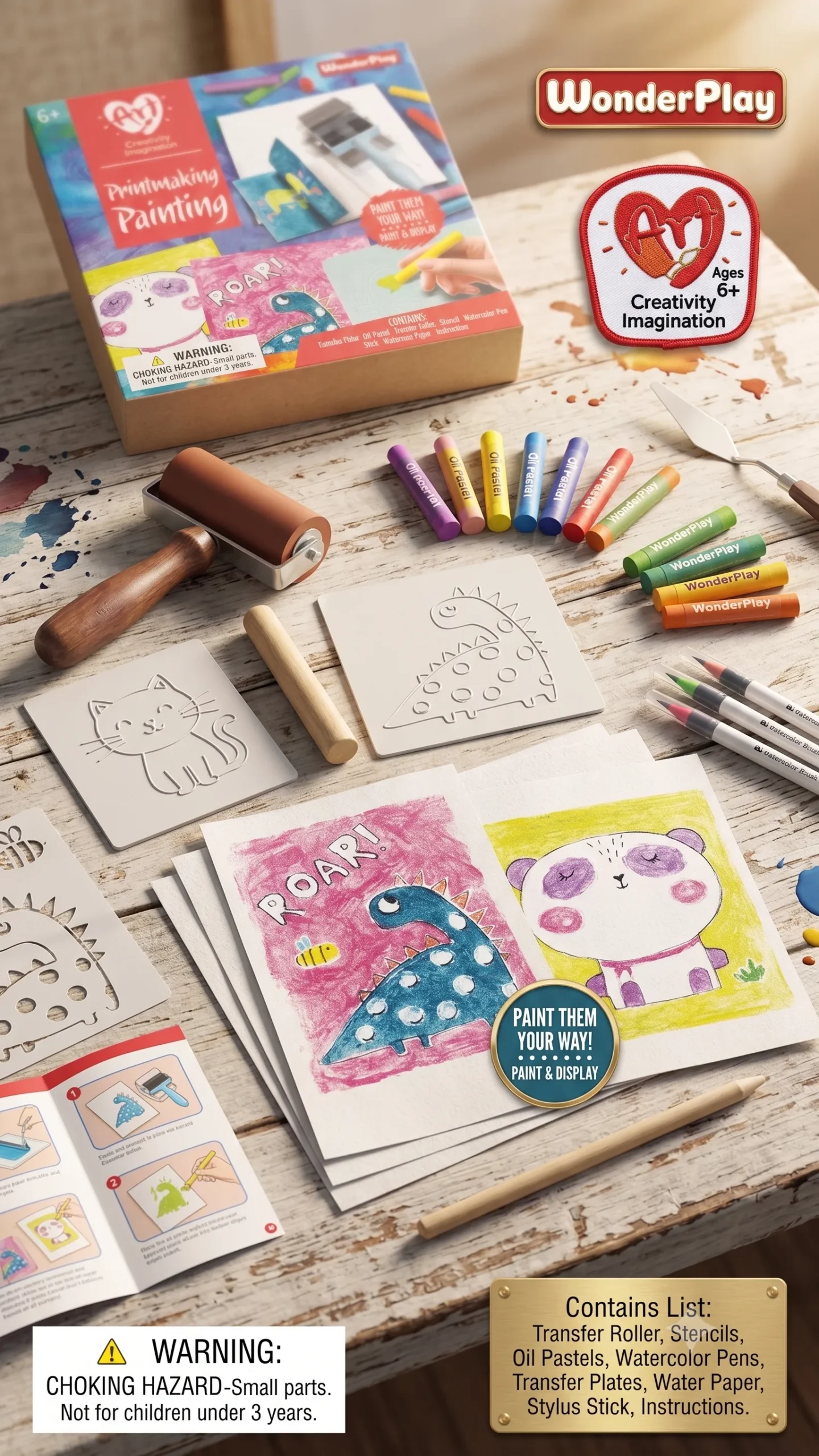 WonderPlay Art Printmaking Painting Kit – Creativity & Imagination - Image 2