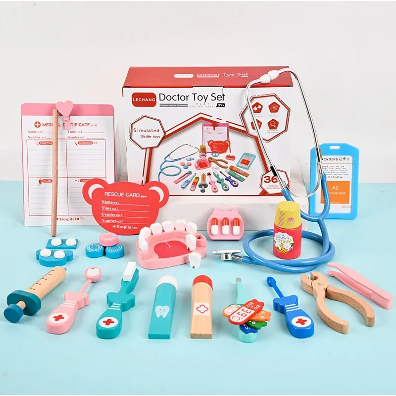 Wooden Medical Kit Pretend Play Set - Image 2