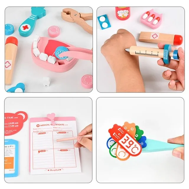 Wooden Medical Kit Pretend Play Set - Image 3
