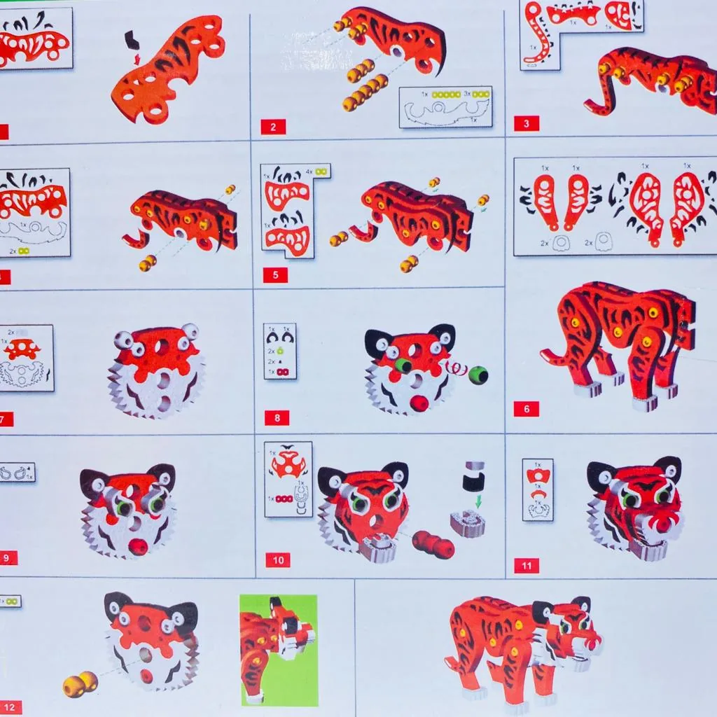121 Pieces 3D Tiger Puzzle Blocks - Image 4