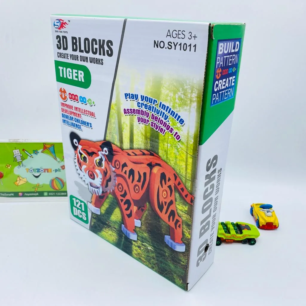 121 Pieces 3D Tiger Puzzle Blocks - Image 5