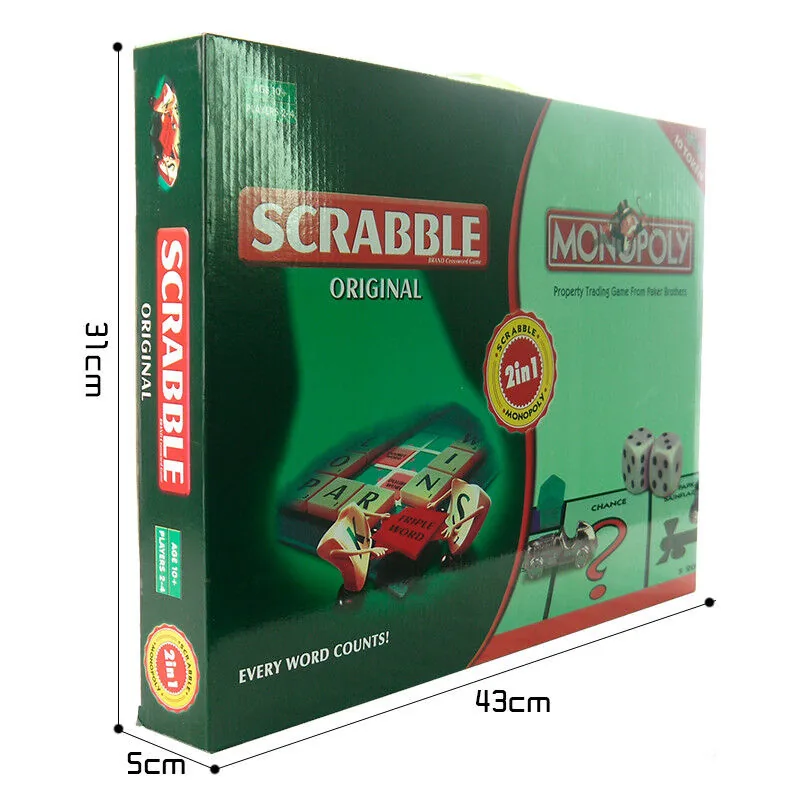 2 in 1 Scrabble & Monopoly Board Games - Image 6