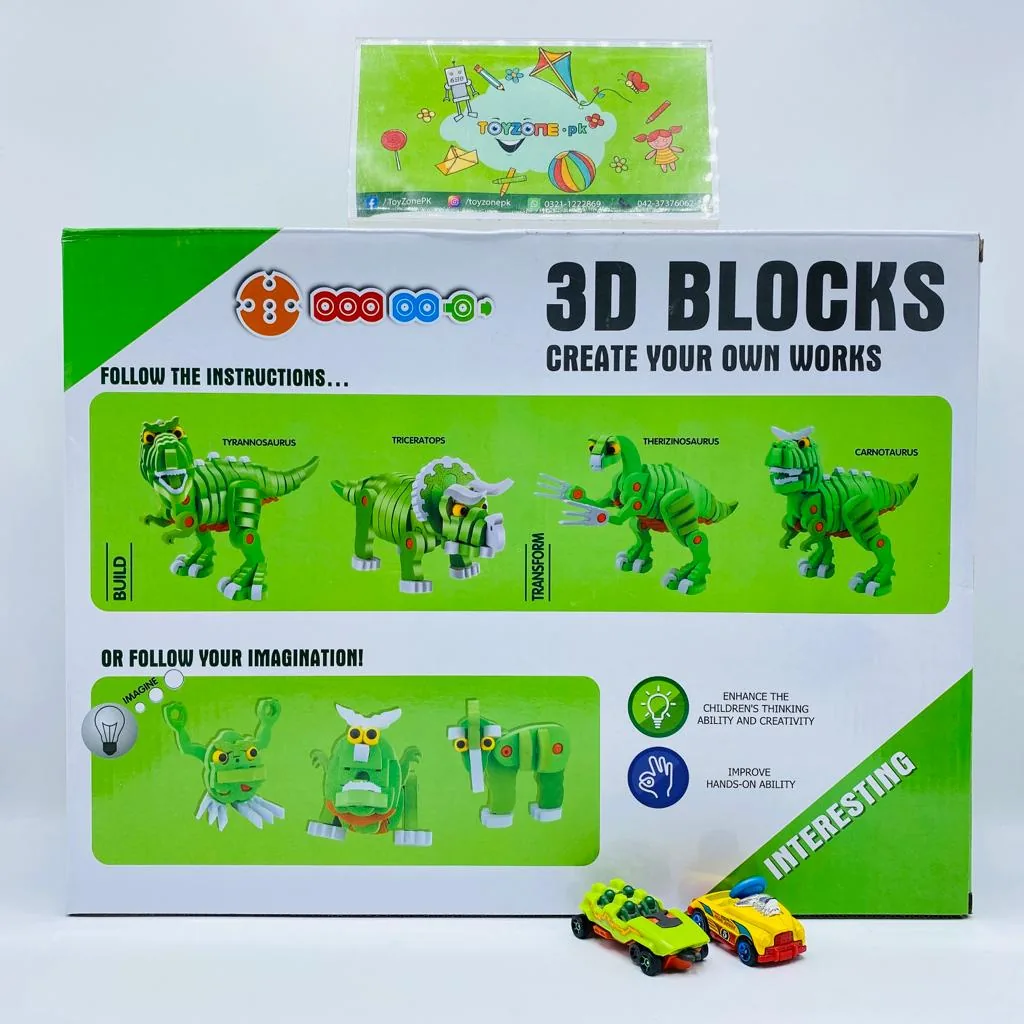 200 Pieces 3D Dinosaur Series Puzzle Blocks - Image 3
