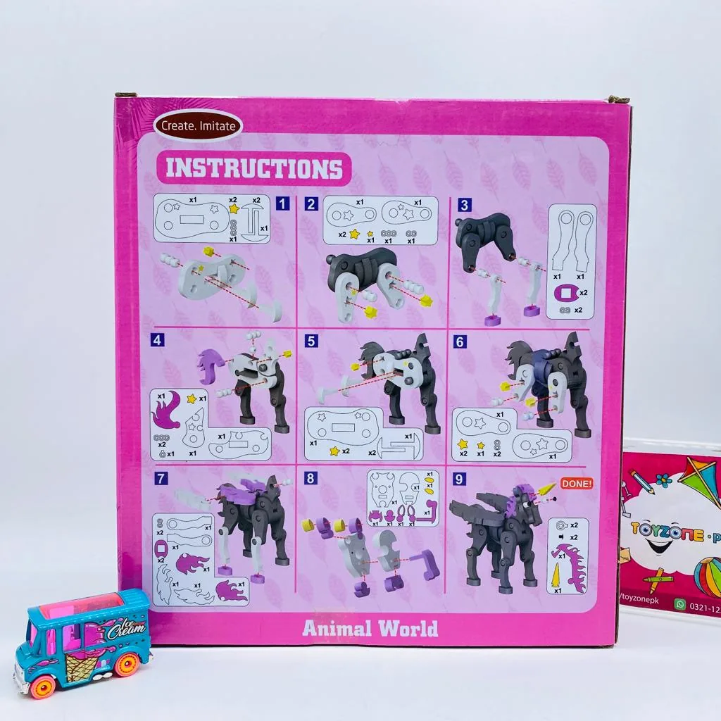66 Pieces 3D Unicorn Puzzle Blocks - Image 3