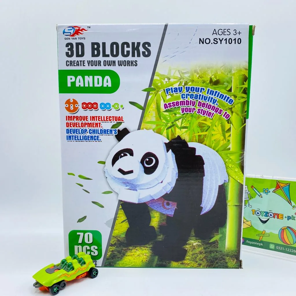 70 Pieces 3D Panda Puzzle Blocks - Image 2