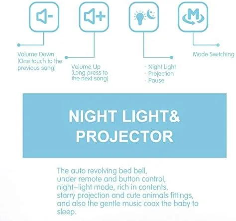 Cute Animal Projection & Night Light Bed Bell - Image 3
