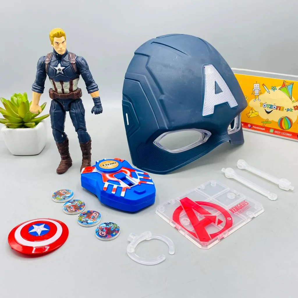 Disk Shooter With Captain America Figure And Light Mask