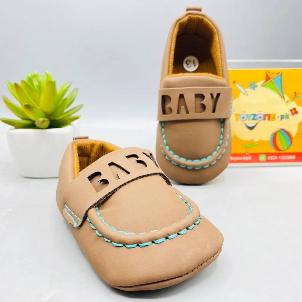 Flat Baby Shoes in Coffee Color - Image 2