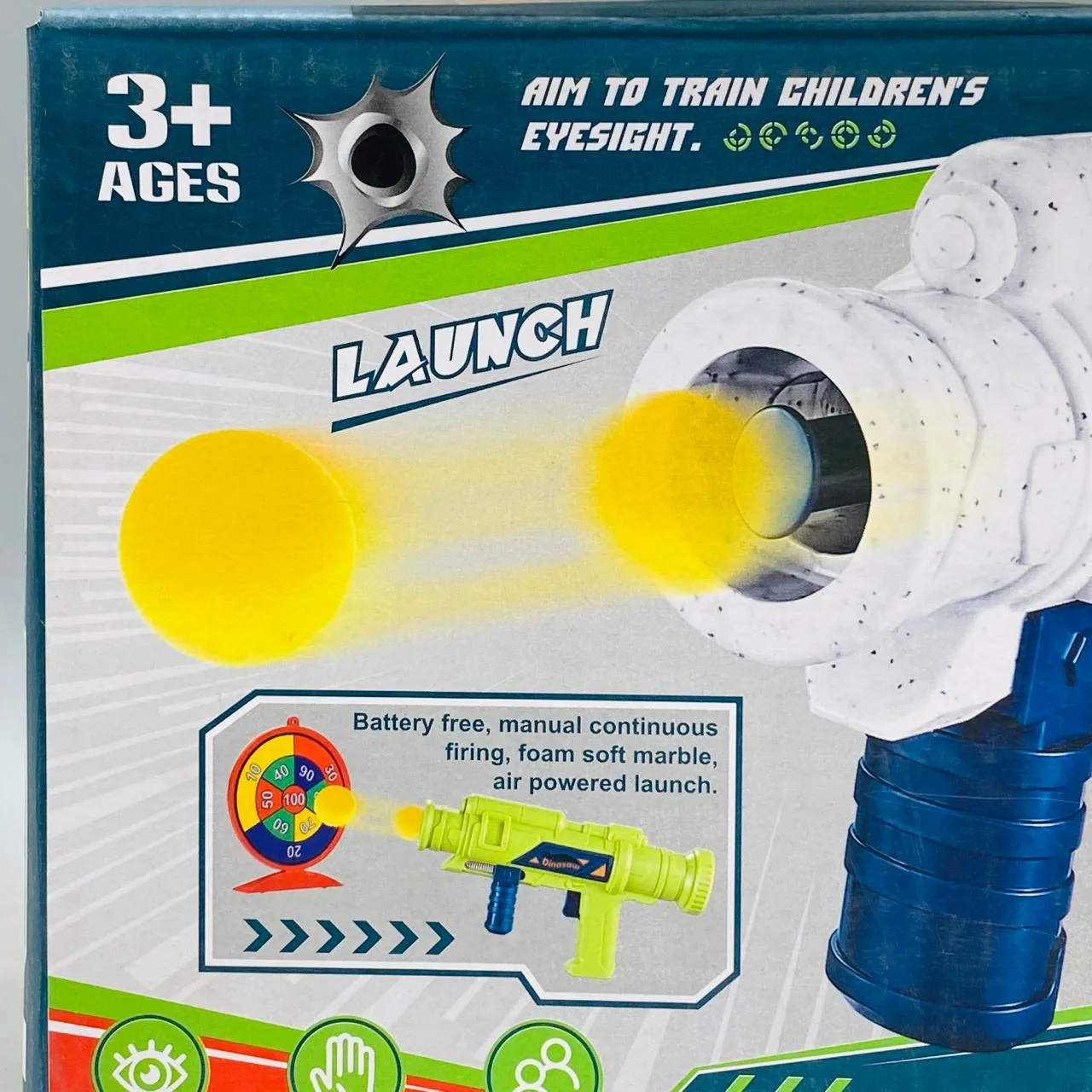 Goal Launcher Firing Power Gun Soft Projectile Gun with Target - Image 2