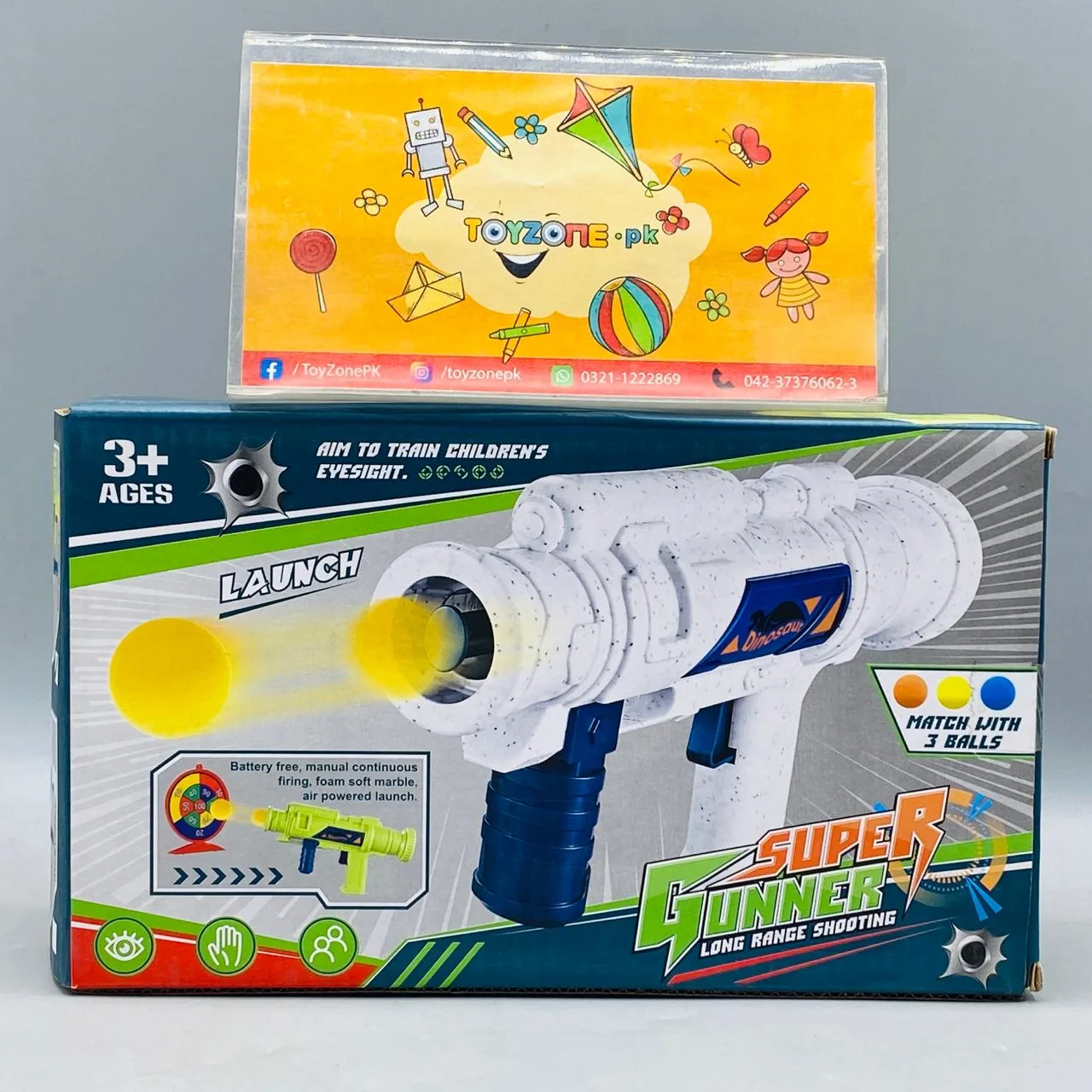 Goal Launcher Firing Power Gun Soft Projectile Gun with Target - Image 3
