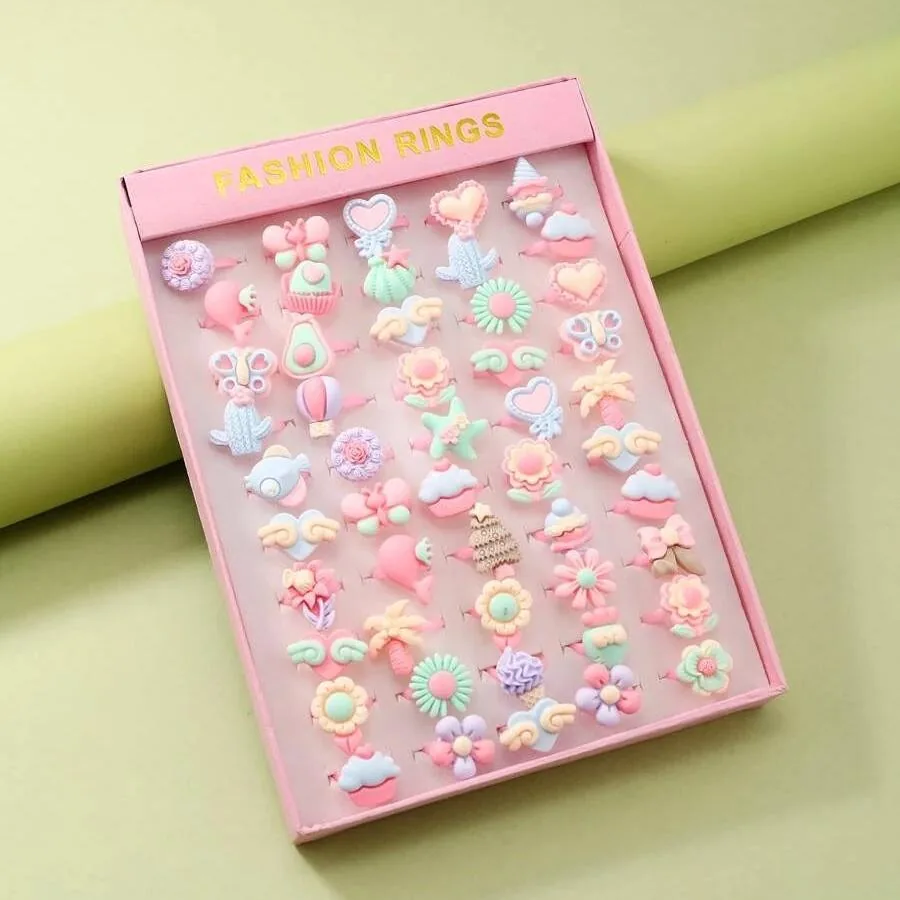 Kids Girl Cartoon Makeup Rings